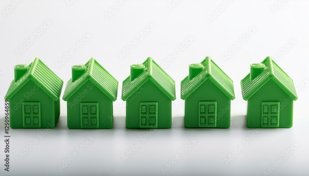 row of green colored houses concept row of green colored houses concept