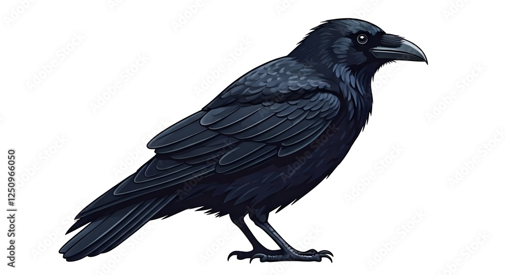 Naklejka premium crow on white background