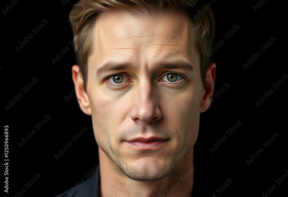 Fototapeta premium Male portrait on black background