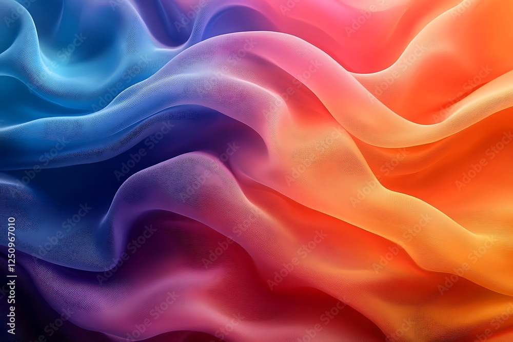 Obraz premium Vibrant Abstract Texture of Flowing Fabric with Gradient Colors
