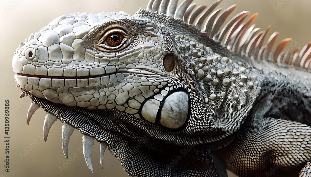Close up portrait of a majestic iguana reptile Close up portrait of a majestic iguana reptile