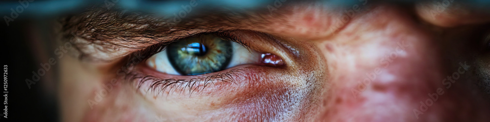 Fototapeta premium Close-up Photograph of a Human Eye and Facial Features