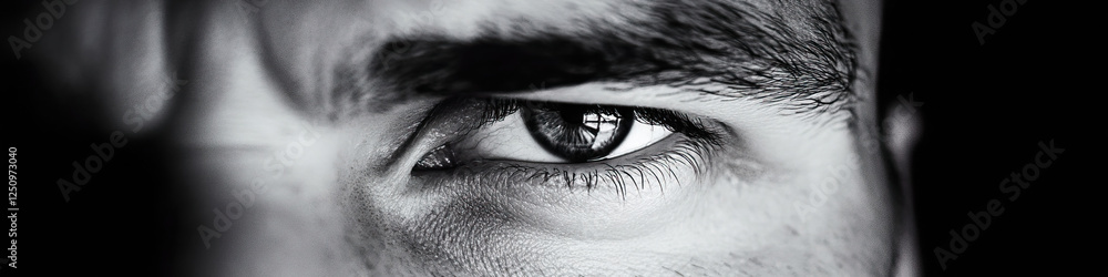 Obraz premium Close-up Monochrome Photograph of a Human Eye