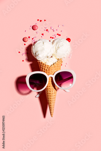 Wallpaper Mural funny ice cream cone and sunglasses Torontodigital.ca