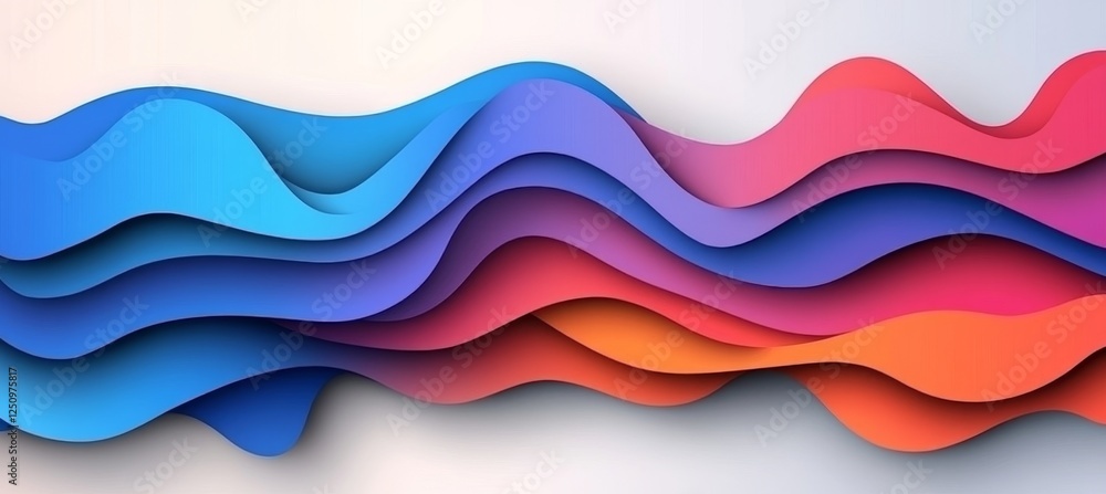 Abstract Colorful Wave Pattern, Fluid Gradient Layers Flow Background - Vector Illustration Abstract Colorful Wave Pattern, Fluid Gradient Layers Flow Background - Vector Illustration
