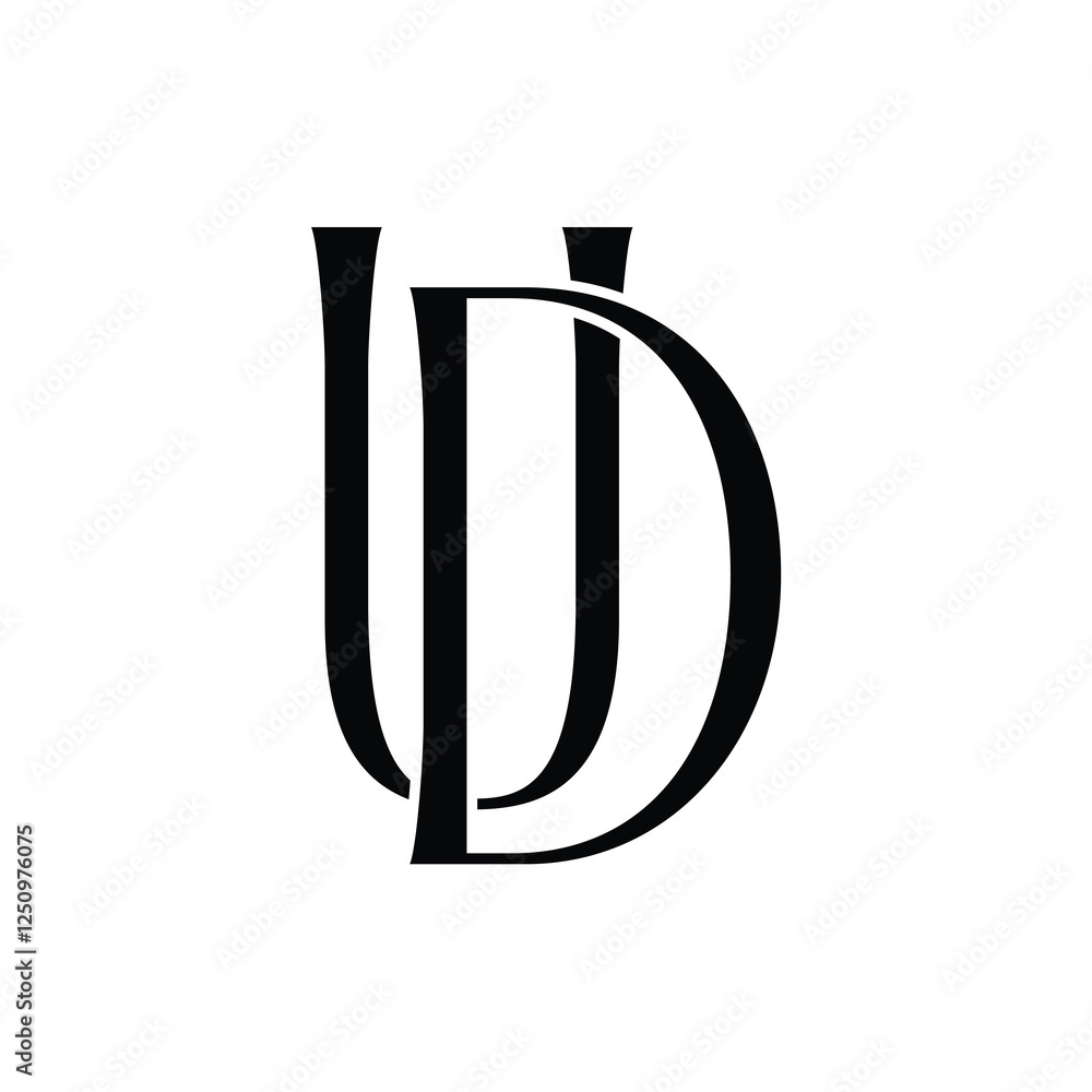 UD monogram logo design letter text name symbol monochrome logotype alphabet character simple logo UD monogram logo design letter text name symbol monochrome logotype alphabet character simple logo