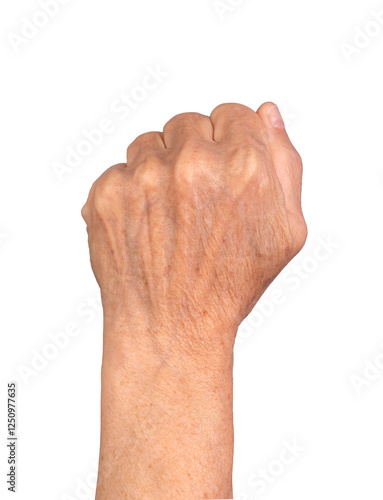 Obraz na plátně wrinkled hand clenched into a fist, symbol of strength, protest, justice, and solidarity, gesture of resistance and hope