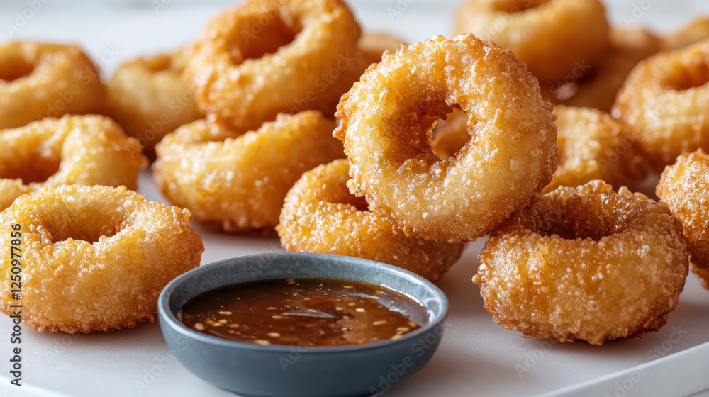 Golden_crispy_onion_rings,_piled_high_near_a_dipping_sauce_on_a_white_surface. Golden_crispy_onion_rings,_piled_high_near_a_dipping_sauce_on_a_white_surface.