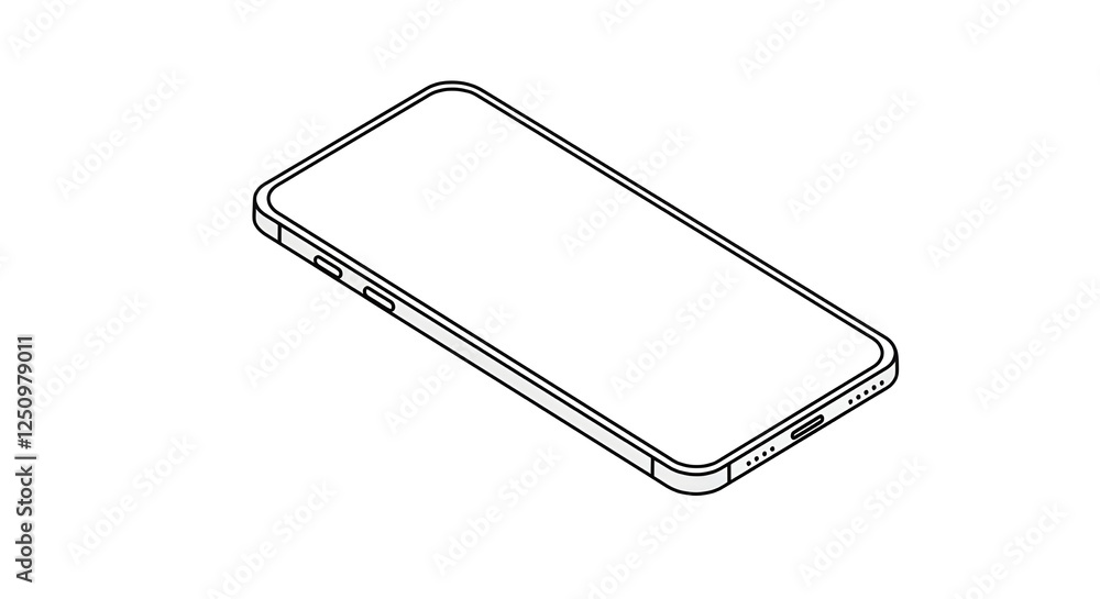 Isometric Vector Illustration of a Modern Smartphone Design Isometric Vector Illustration of a Modern Smartphone Design