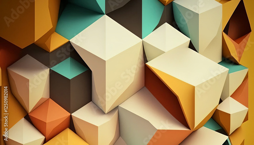 Elegant geometric 3d low poly structure background photo