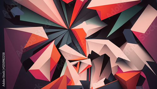 Elegant geometric 3d low poly structure background photo