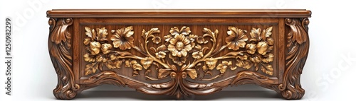 Discover exquisite craftsmanship with this luxury wooden sideboard, featuring stunning gold inlays and intricate carvings Elevate your dining room or living space with this unique piece of custom