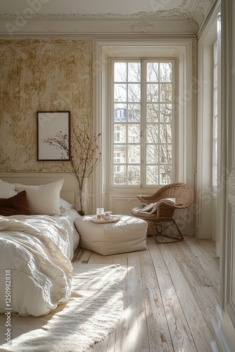 Wallpaper Mural Serene Bedroom with Large Windows and Natural Light Torontodigital.ca