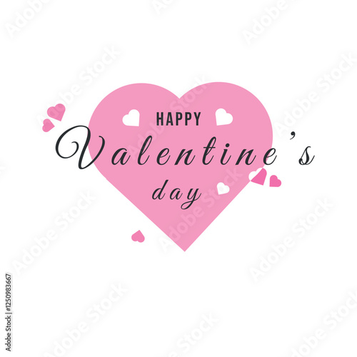 Valentine's day 14 february greeting romantic card. Vector illustration
