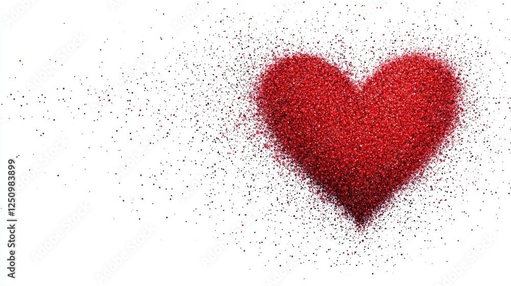 Red Glitter Heart Shape Created with Shiny Sparkling Particles Red Glitter Heart Shape Created with Shiny Sparkling Particles