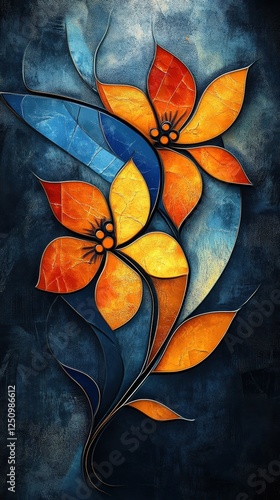 Abstract Floral Illustration.