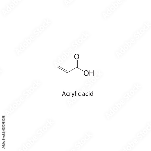 Allyl acrylate skeletal structure.Acrylate ester compound schematic illustration. Simple diagram, chemical structure.