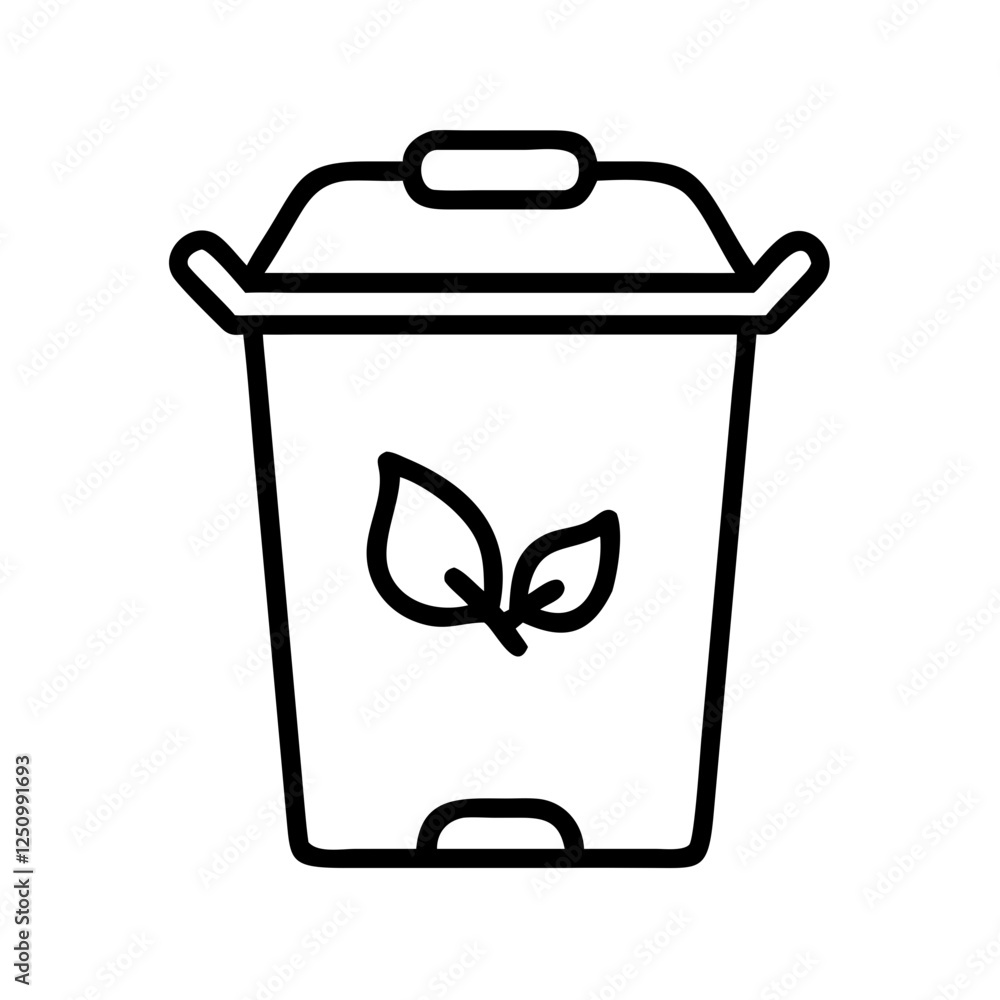 Compost bin vector icon outline illustration, essential tool for organic waste recycling and composting Compost bin vector icon outline illustration, essential tool for organic waste recycling and composting