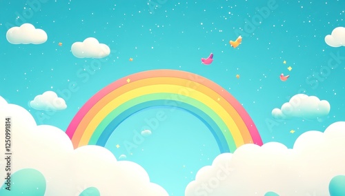 Whimsical Rainbow Sky: A Dreamy Pastel Paradise