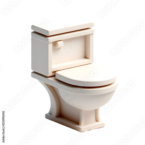 3D toilet icon design isolated on white background