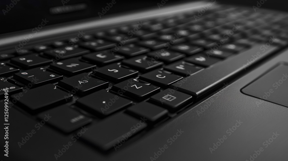 Close-up of a black laptop keyboard. Close-up of a black laptop keyboard.