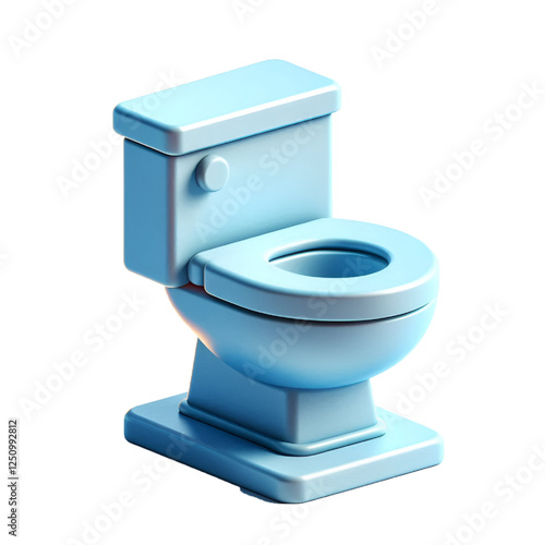 3D toilet icon design isolated on white background