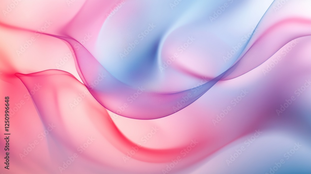 Naklejka premium Abstract Pastel Pink and Blue Flowing Waves Background