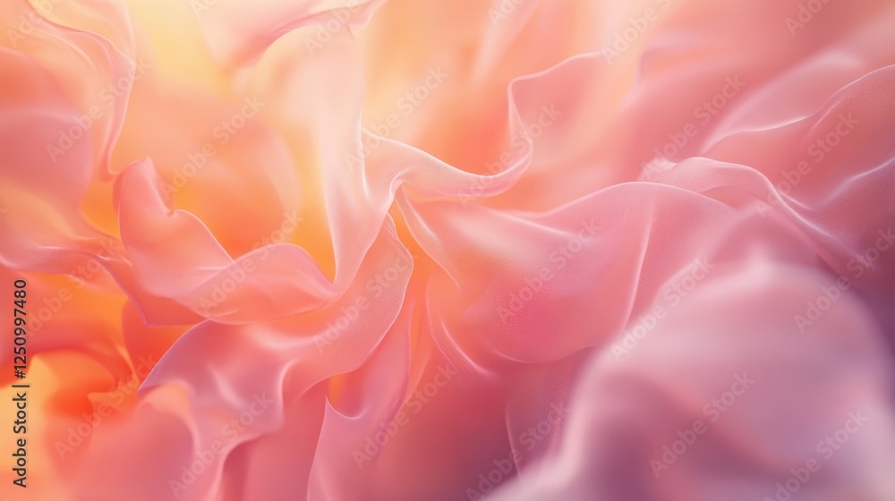 Fototapeta premium Abstract Pink and Orange Fabric Texture with Soft Waves and Subtle Light