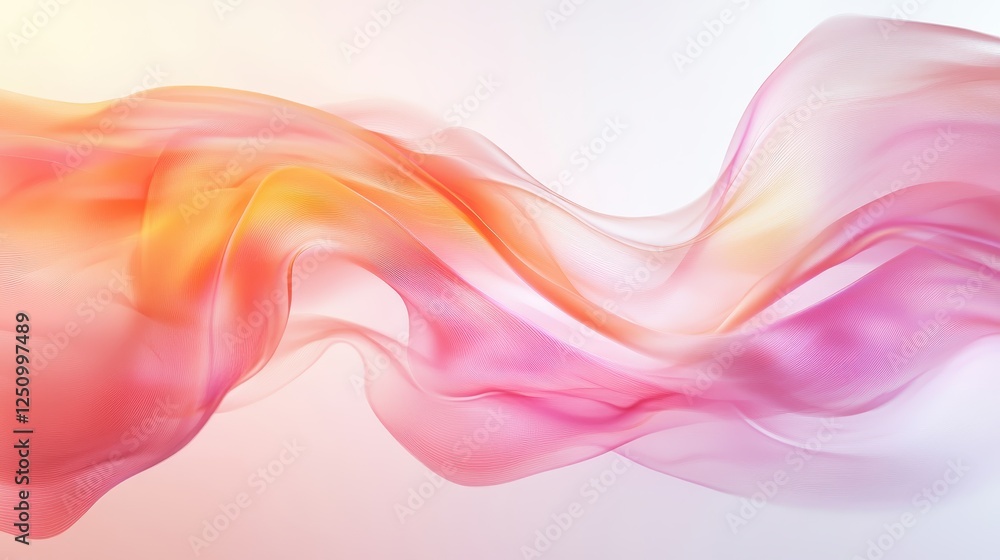 Fototapeta premium Abstract Pink and Orange Flowing Wave Texture