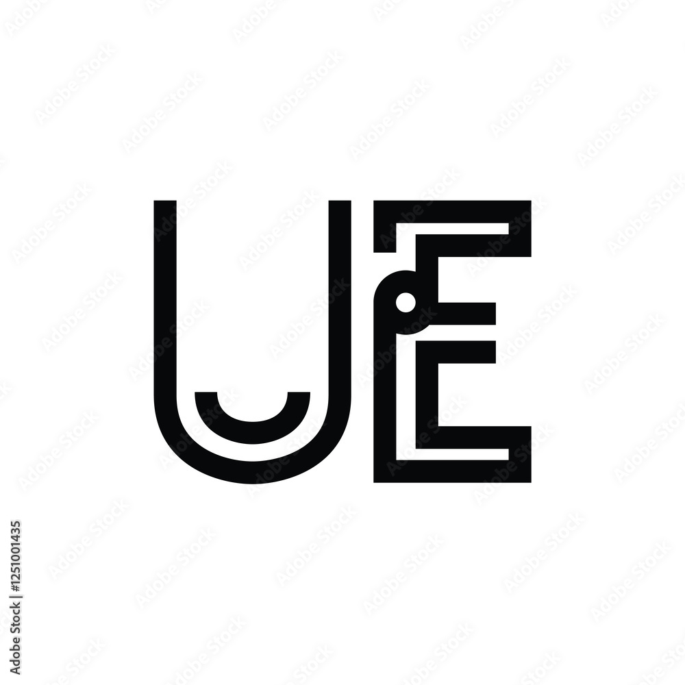 UE monogram logo design letter text name symbol monochrome logotype alphabet character simple logo UE monogram logo design letter text name symbol monochrome logotype alphabet character simple logo
