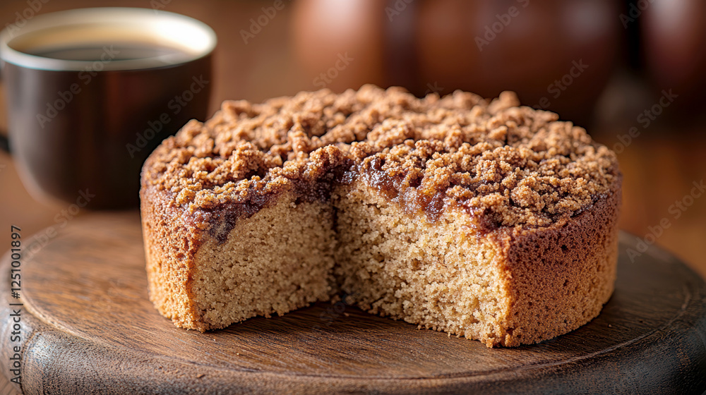 cake and coffee cake, showing its moist texture. AI generative. cake and coffee cake, showing its moist texture. AI generative.