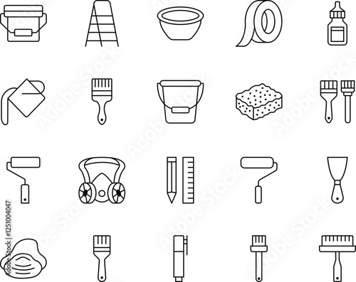Construction Tools Outline Vector Icons Pack