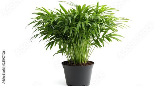 Elegant Parlor Palm in a Modern Pot on a Clean White Background photo