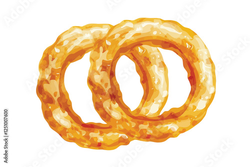 crispy onion rings isolated illustration