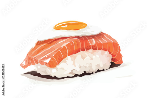 Tamako egg sushi isolated illustration