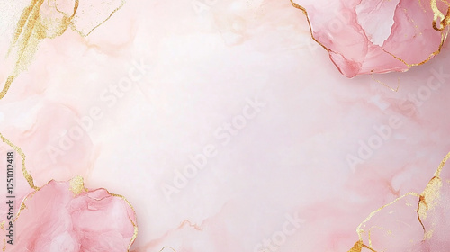 Soft Pink and Gold Abstract Art with Elegant Details