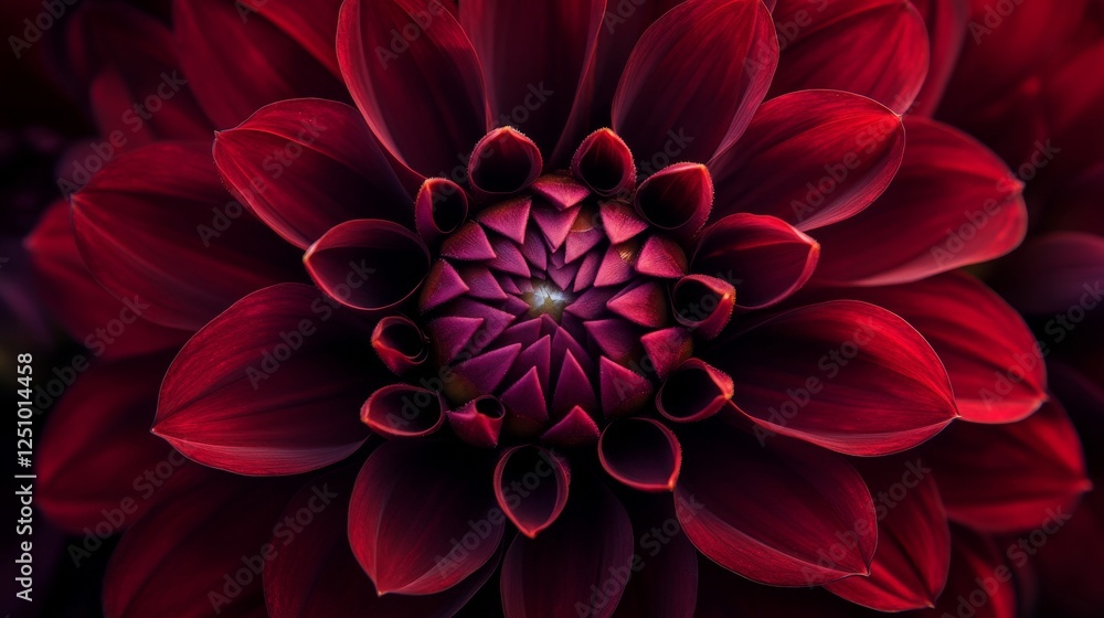23.A captivating image of a dark red dahlia with rich, velvety petals, each one carefully arranged to create a perfect, symmetrical bloom. The photograph captures the natural beauty and depth of the 23.A captivating image of a dark red dahlia with rich, velvety petals, each one carefully arranged to create a perfect, symmetrical bloom. The photograph captures the natural beauty and depth of the