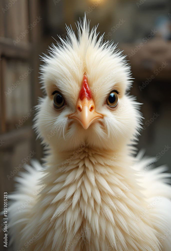 beautiful yellow cute chick against grey background. Digital art. Ai generated