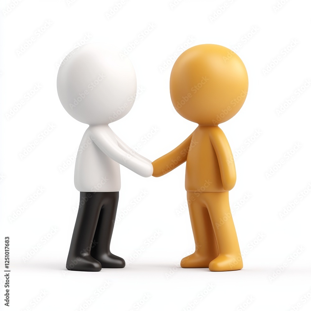A 3D render of a making friend icon on a white background, symbolizing connection and companionship A 3D render of a making friend icon on a white background, symbolizing connection and companionship
