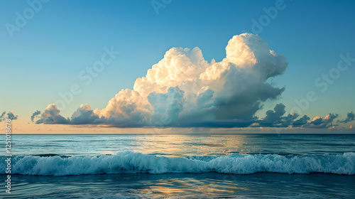 Dramatic storm clouds over the sea. photo