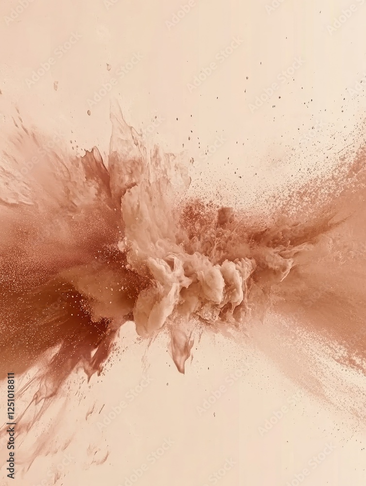 Fototapeta premium Dust explosion in warm, earthy tones for a dynamic abstract background