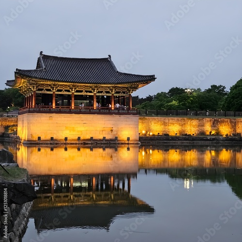 Donggung Palace and Wolji Pond, Gyeongju, South Korea photo