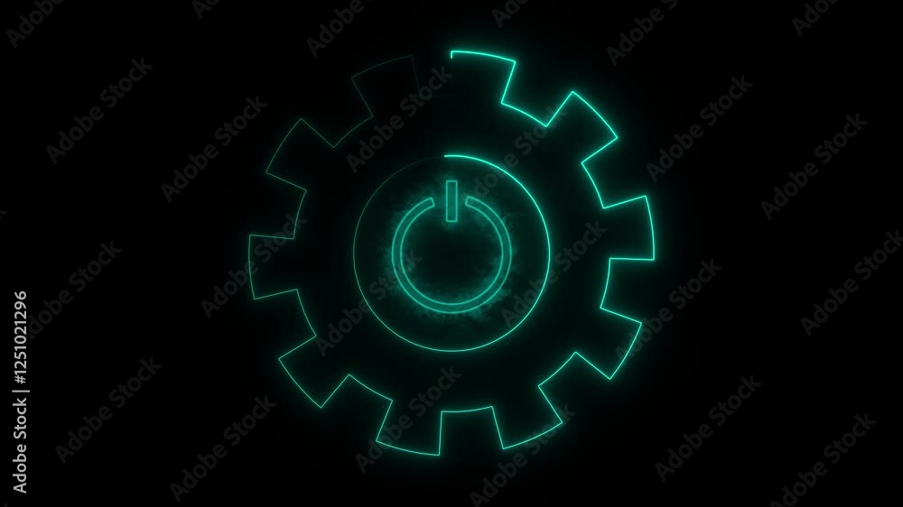 Glowing neon line setting icon with spinning gears icon animated. Glowing neon line setting icon with spinning gears icon animated.