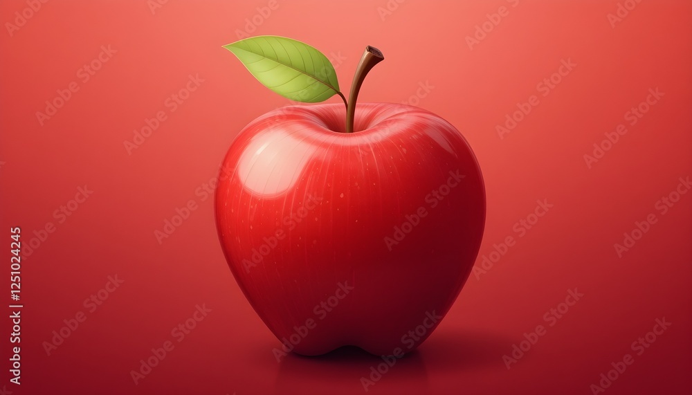 Obraz premium Red Apple on a Red Background