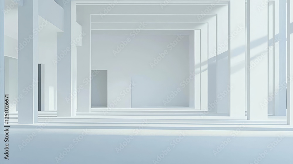 Obraz premium Empty White Modern Architectural Space