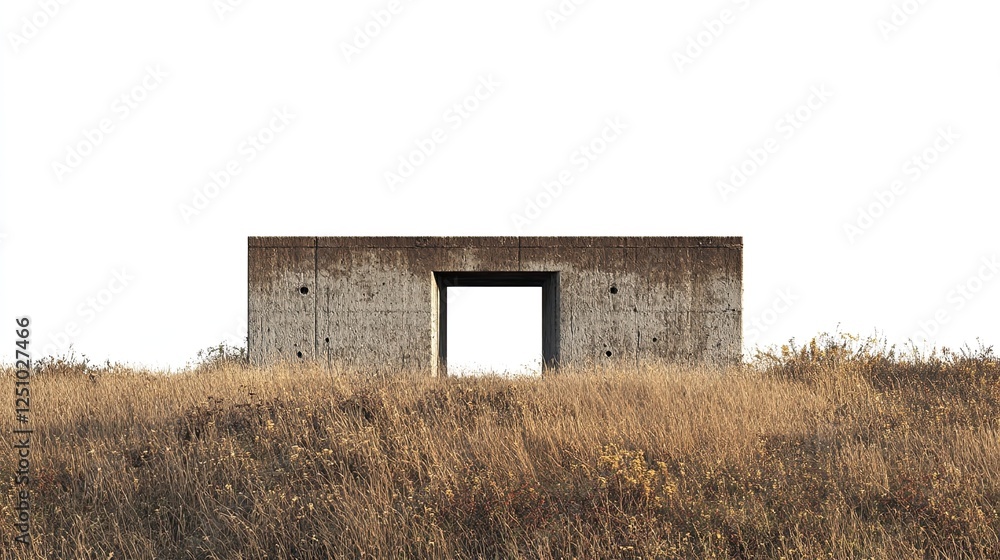 Concrete Structure in a Field: A Minimalist Architectural Landscape Concrete Structure in a Field: A Minimalist Architectural Landscape