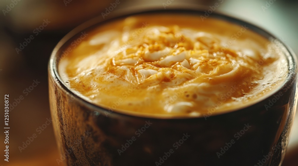 This close-up captures the velvety texture of Vietnamese coconut coffee, a perfect balance of strong espresso and smooth This close-up captures the velvety texture of Vietnamese coconut coffee, a perfect balance of strong espresso and smooth