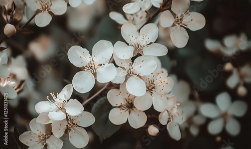 White flowers showcased in soft lighting to highlight their serene, romantic beauty