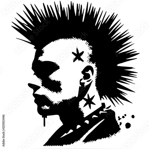 Punk portrait silhouette