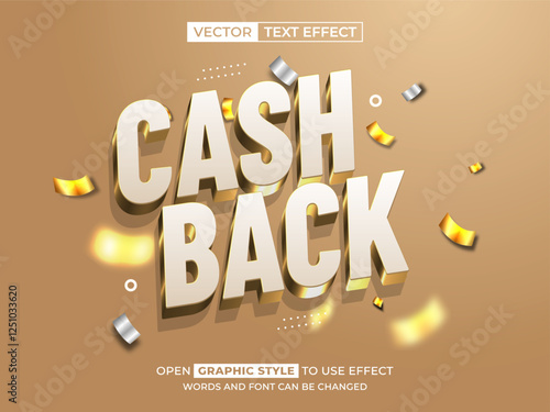 cash back editable text, font effect, 3d text for title